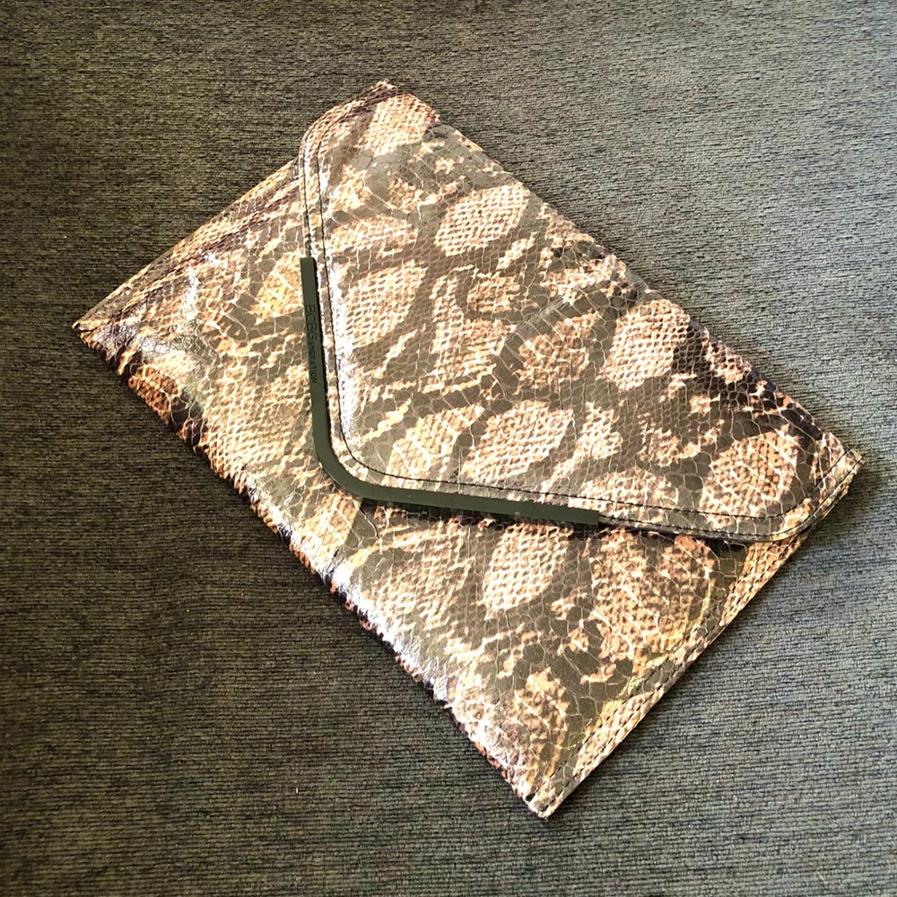 Bcbgeneration Envelope-Style Snakeskin Clutch - image 1